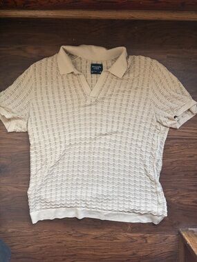Abercrombie & Fitch Men’s Textured Johnny Collar Sweater Polo Size M